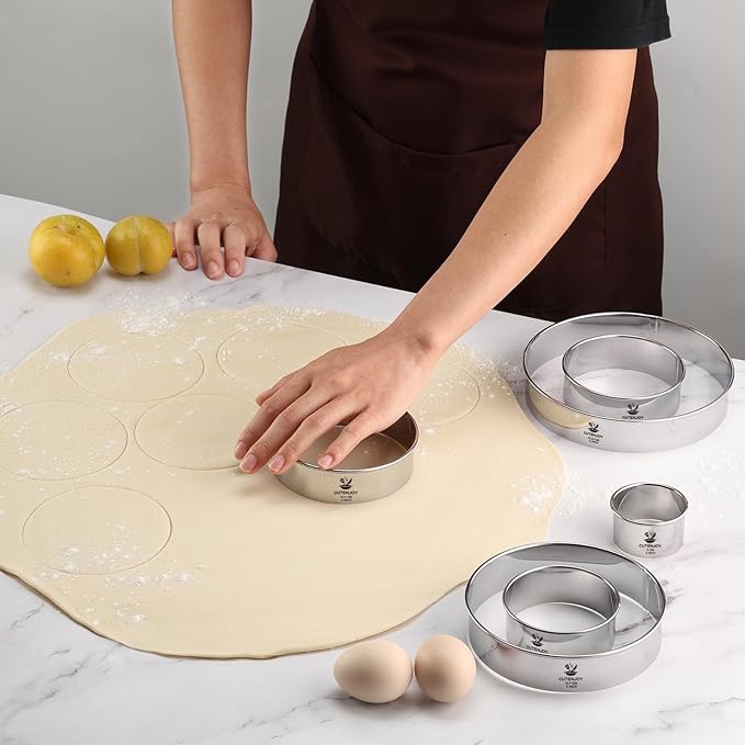 6 PCS Round Cookie Cutters, Stainless Steel Biscuit Cutters - Image 6