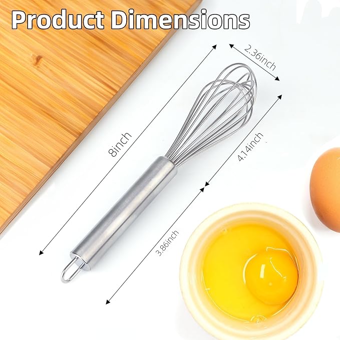 Stainless steel Small whisk for cooking, whisk is crafted - Image 2