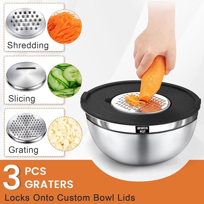 BEWOS Mixing Bowls with Lids Set - Image 3