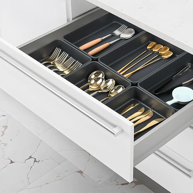 Kutesna 6 PCS Large Plastic Drawer Organizer, Versatile Plastic Storage Bins - Image 4