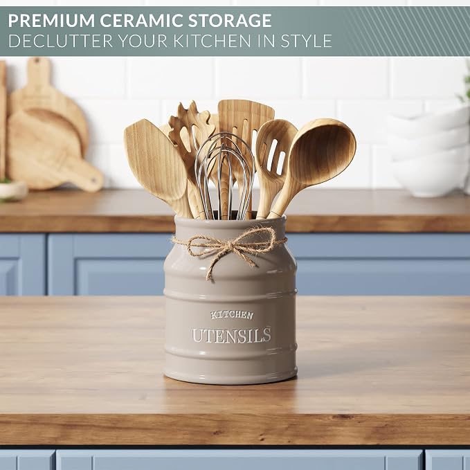 Barnyard Designs Ceramic Farmhouse Utensil Holder - Image 5