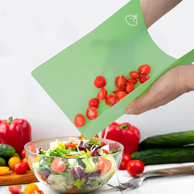 ZVP Plastic Cutting Board for Kitchen Set of 5, Flexible Cutting Mats - Image 4