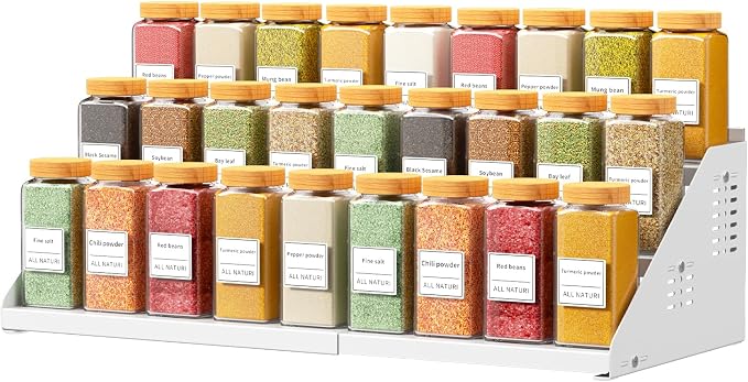 RCHYFEED Spice Rack Organizer for Cabinet, Expandable 3 Tiered Spice Rack by RCHYFEED