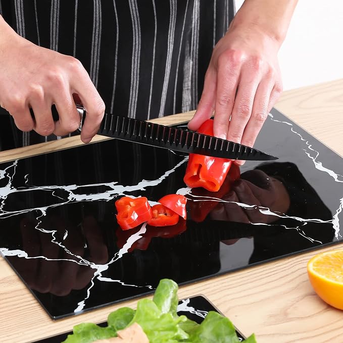 VASUHOME Glass Cutting Board, 16 * 12 inch Set of 1 Tempered Glass Cutting Board - Image 5