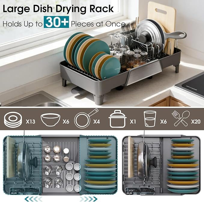 Large Expandable Dish Drying Rack, Dish Racks - Image 4