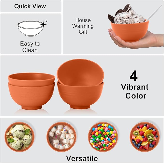 Wrova wheat straw small bowls 10oz set of 8 - Image 4