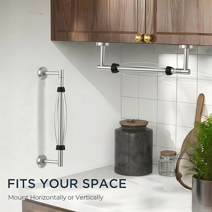 FORIOUS Paper Towel Holder Under Cabinet, SUS304 Wall Mounted Commercial Paper - Image 2