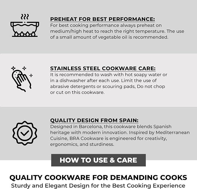 BRA COOKWARE Signature Stainless Steel Stock Pot w/Glass Lid | 9.5 Inch 4 Quart - Image 7