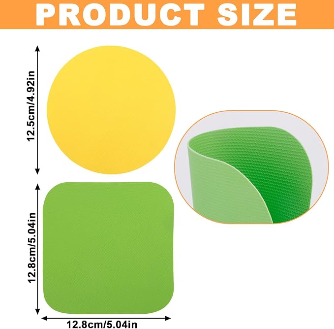 4pcs Rubber Jar Opener, 2 Round & 2 Square Rubber Bottle Opener Pads Non-Slip - Image 2