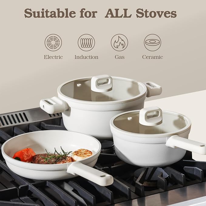 SENSARTE 20Pcs Pots and Pans Set Nonstick, Ceramic Cookware Set Non Stick - Image 9