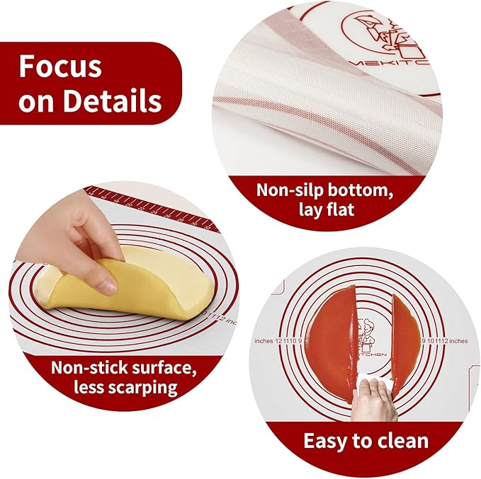 Silicone Baking Mat, Non Stick Pastry Mat Sheet - Image 5