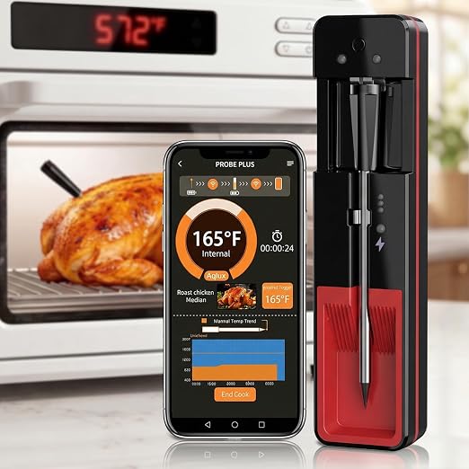 ±0.5°F Accuracy Shows Real-Time Temp Wireless Meat Thermometer: Smart 900ft by BOTDOYS
