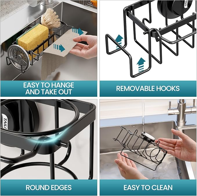 TAILI 4-in-1 Sponge Holder for Kitchen Sink - Image 5