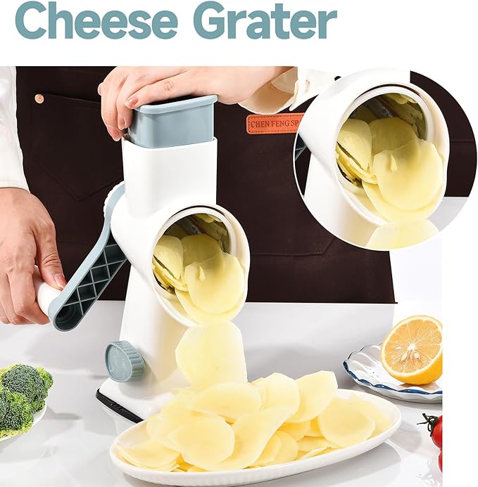 Rotary Cheese Grater with Handle Kitchen Shredder Slicer Grater Slicer Ice - Image 7