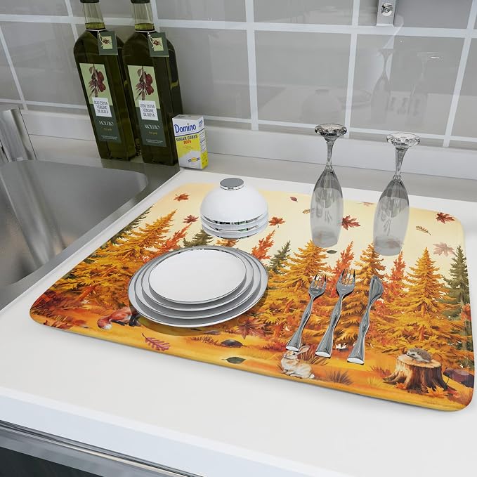 Autumn Forest Dish Drying Mat - Image 6