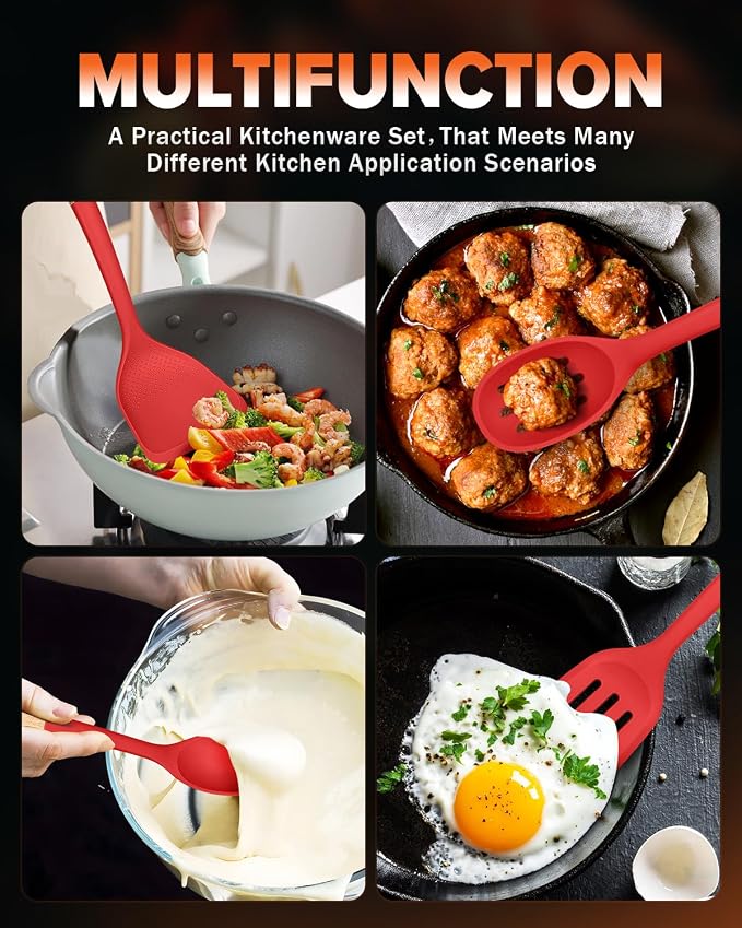 Silicone Cooking Utensils Set, Perfectly Angled - Image 3