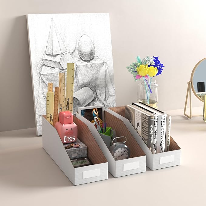 ZBEIVAN Cardboard Storage Bins Boxes 35 Packs 12x4x4.5 Inches, Easy Assembly - Image 3