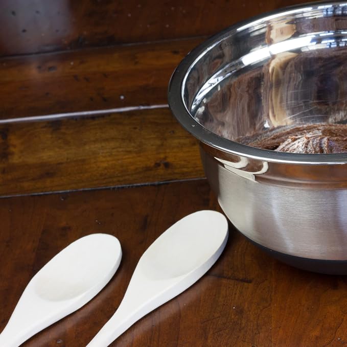 Chef Craft Select Maple Solid Spoon Set, 14 inch 3 Piece Set - Image 4