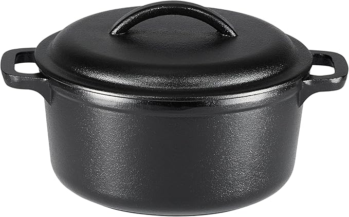 Amazon Basics Pre-Seasoned Cast Iron Mini Dutch Oven Pot by AmazonBasics