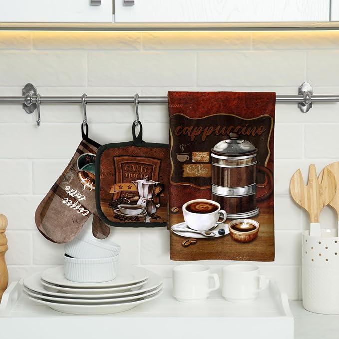 Jingmore 6 Pcs Kitchen Decor Set Accessorie Farmhouse Kitchen Towels Pot - Image 3