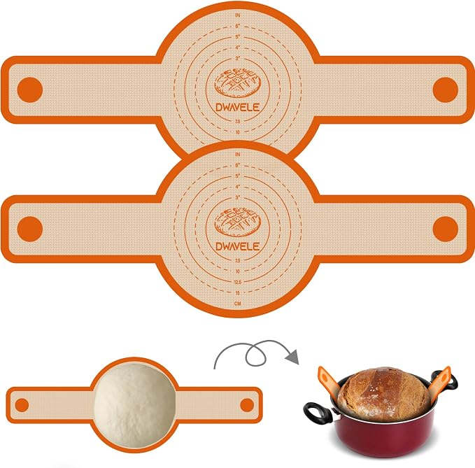 Silicone Bread Sling for Dutch Oven, Non-Stick & Easy to Clean Baking Mat Set by Dwavele