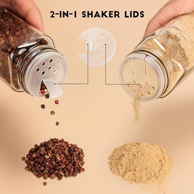 12Pcs Spice Jars with Label, 4oz Empty Square Seasoning Containers, Spice Jars - Image 5