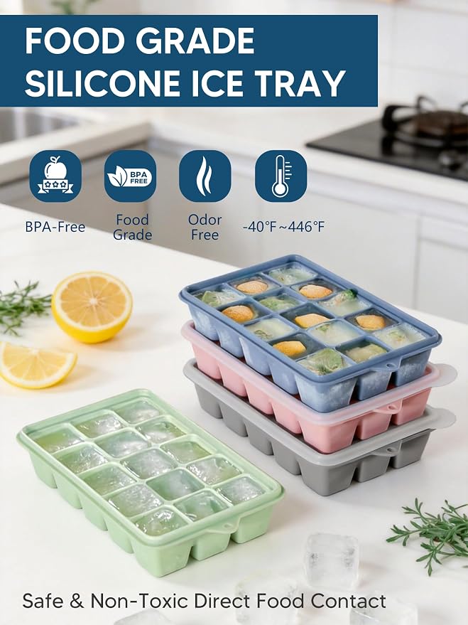 4 Pack Silicone Ice Cube Trays - Image 4