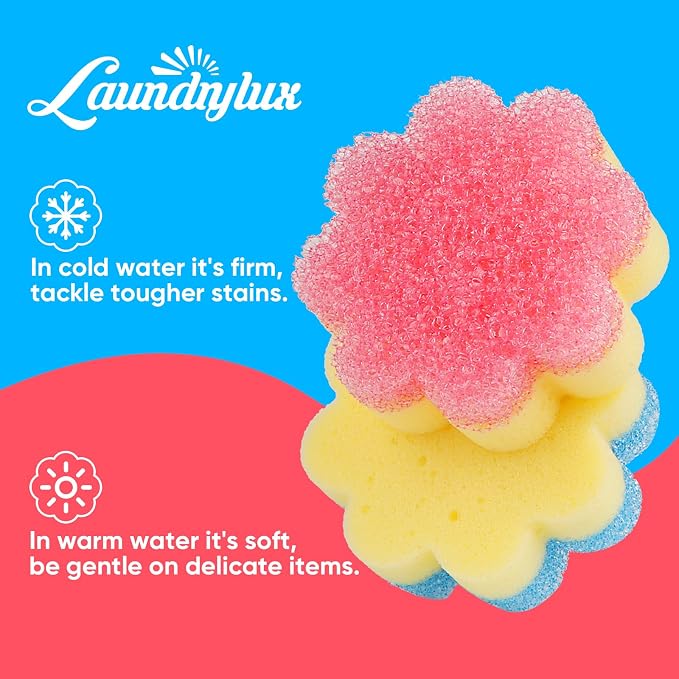 LAUNDRYLUX Scrub Sponge, Dual-Sided Temperature-Responsive Scrubber - Image 3