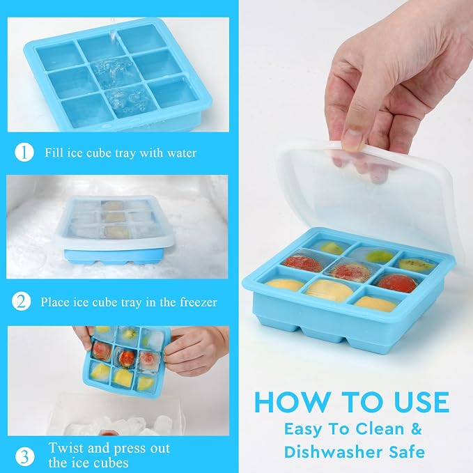 2 Pack Silicone Ice Cube Tray, Small Ice Trays - Image 7