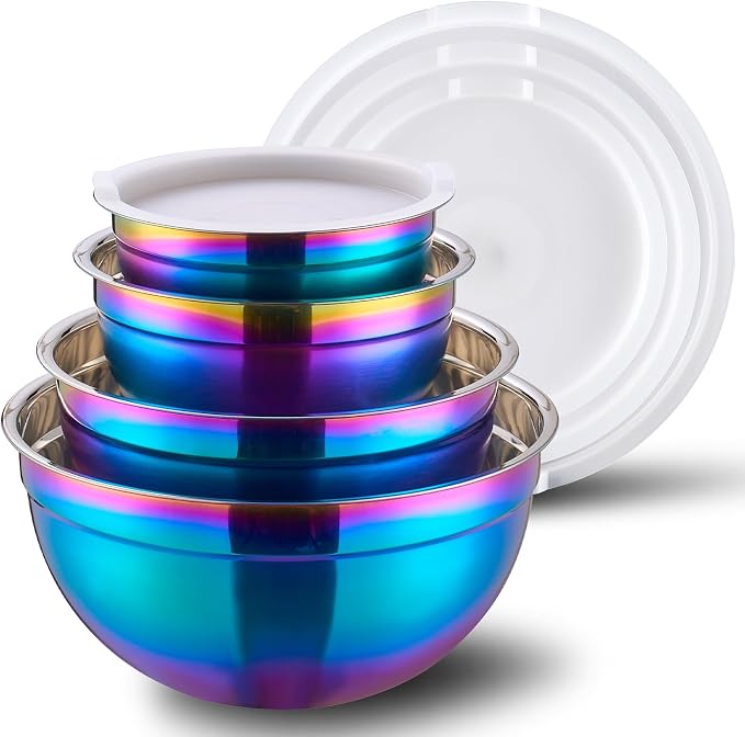 4 Piece Rainbow Mixing Bowls by DINYWOW