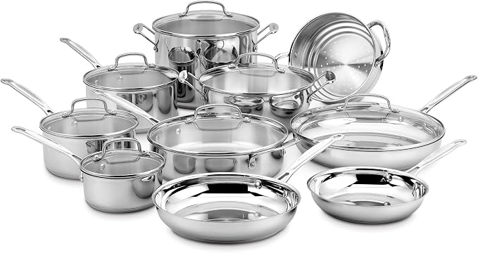 Cuisinart 17-Piece Stainless Steel Cookware Set, Chef's Classic Steel Collection by Cuisinart