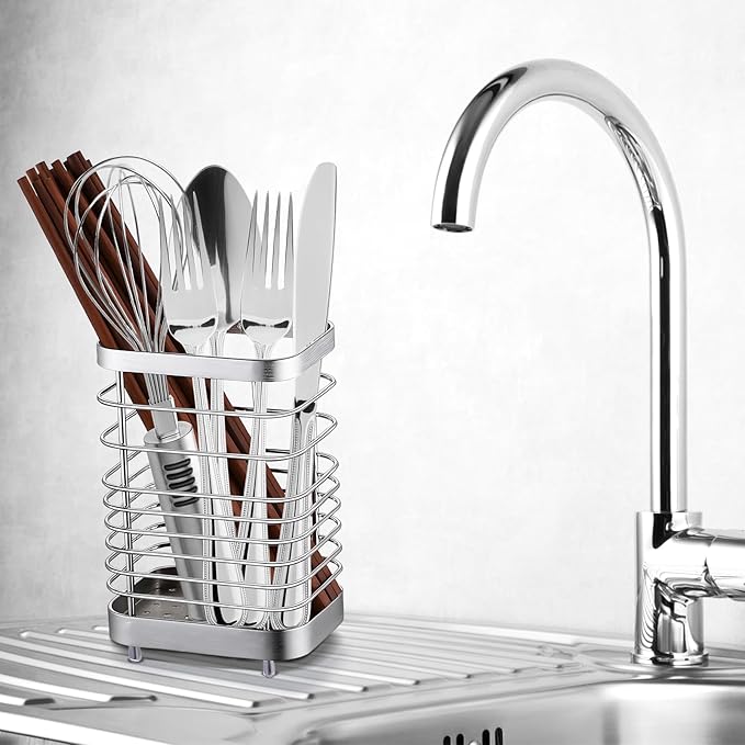 Utensil Holder, Stainless Steel Utensil Drying Rack - Image 5