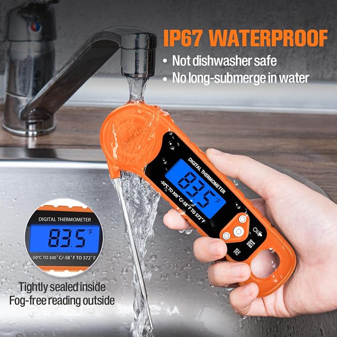 AMMZO Digital Meat Thermometer for Grilling, Candy Thermometer Instant Read - Image 3