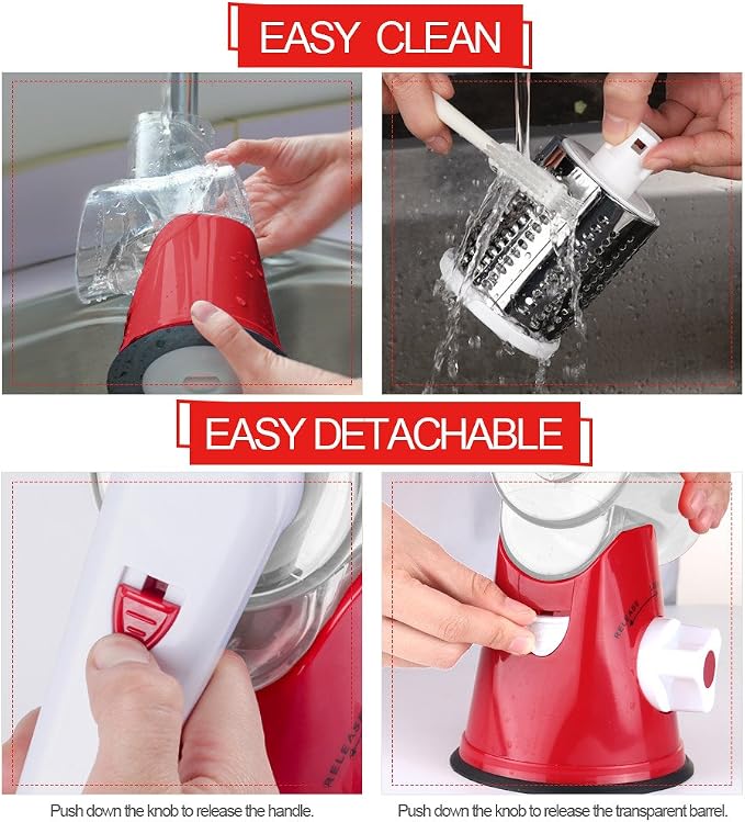 Cambom Rotary Cheese Grater Hand Crank Cheese Shredder - Image 6