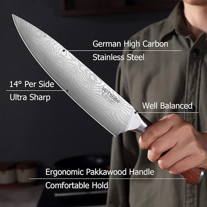 YOTSUBA 8 Inch Japanese Chef Knife, Ultra Sharp Professional Kitchen Knife - Image 4
