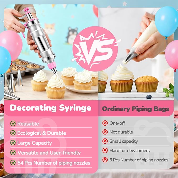 Cake Decorating Tools Supplies Kit: 164pcs Baking Accessories, Dessert Piping - Image 5