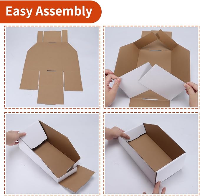 ZBEIVAN Cardboard Storage Bins Boxes 35 Packs 12x6x4.5 Inches, Easy Assembly - Image 6