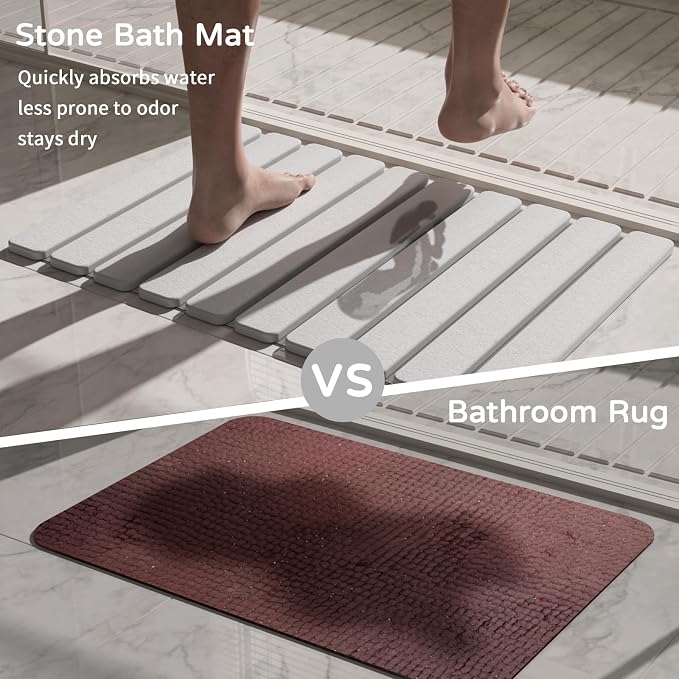 Foldable Stone Bath Mat, Quick Dry Stone Drying Mats - Image 7