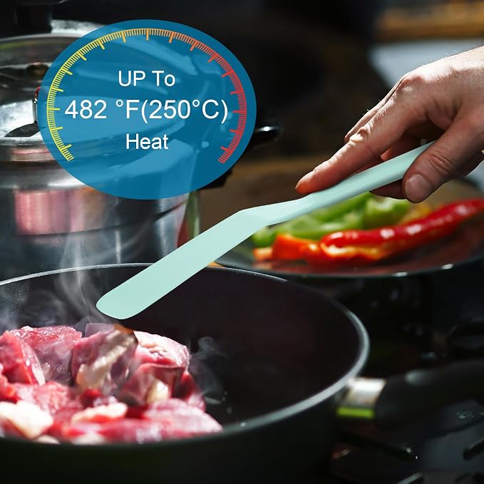Zopeal 2 Pieces Crepe Spatula Silicone Narrow Skinny Flipper Long Heat - Image 3