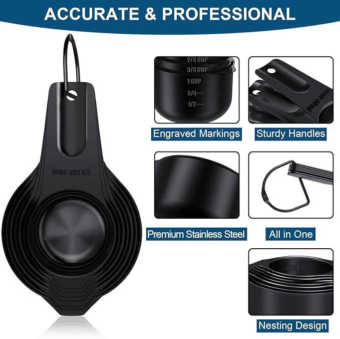 Wildone Black Measuring Cups & Spoons Set of 21 - Image 2