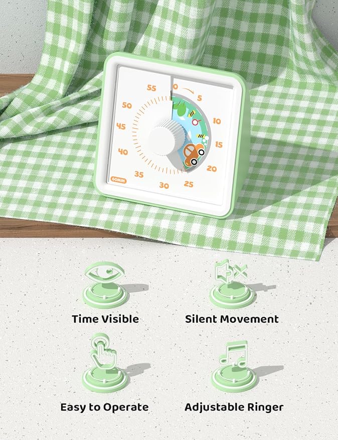 LIORQUE 60 Minute Visual Timer for Kids, Visual Countdown Timer for Classroom - Image 4