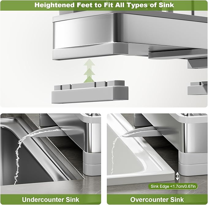 Ewaiira Stainless Steel Sink Caddy, Sponge Holder - Image 6
