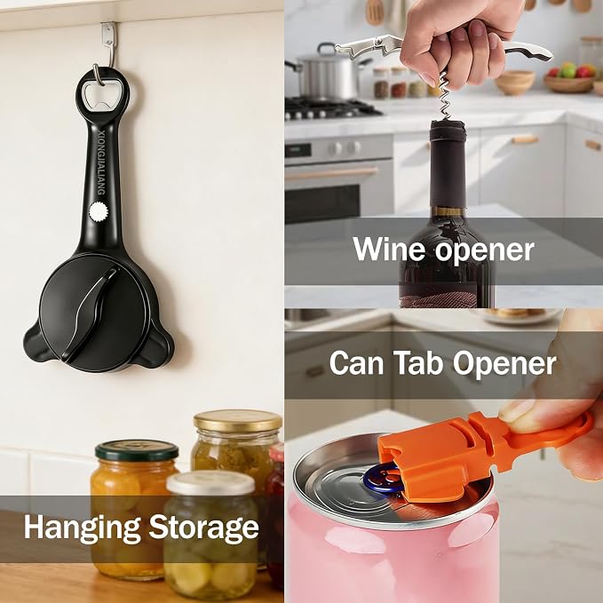 Adjustable Jar Opener for Weak Hands, 4-in-1 Multi-Function Manual Bottle - Image 5