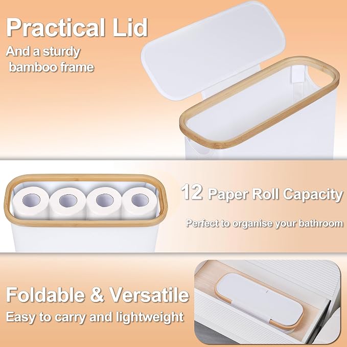 efluky Toilet Paper Basket 28L, Toilet Paper Holder - Image 3