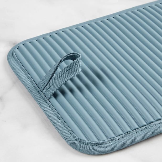 KitchenAid Ribbed Soft Silicone Pot Holder 2-Pack Set, Fog Blue - Image 5