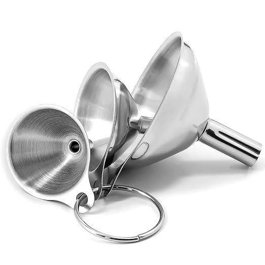 Anaeat Stainless Steel Mini Kitchen Funnel Set, 3 Pack Durable Metal Filling by Anaeat