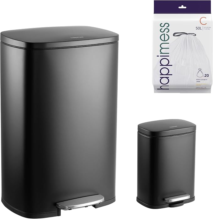 happimess HPM1006B Connor Rectangular 13-Gallon Trash Can by Happimess