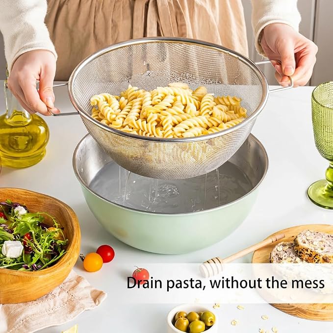 304 Stainless Steel Kitchen Colander Set, 3.5QT Colander - Image 3