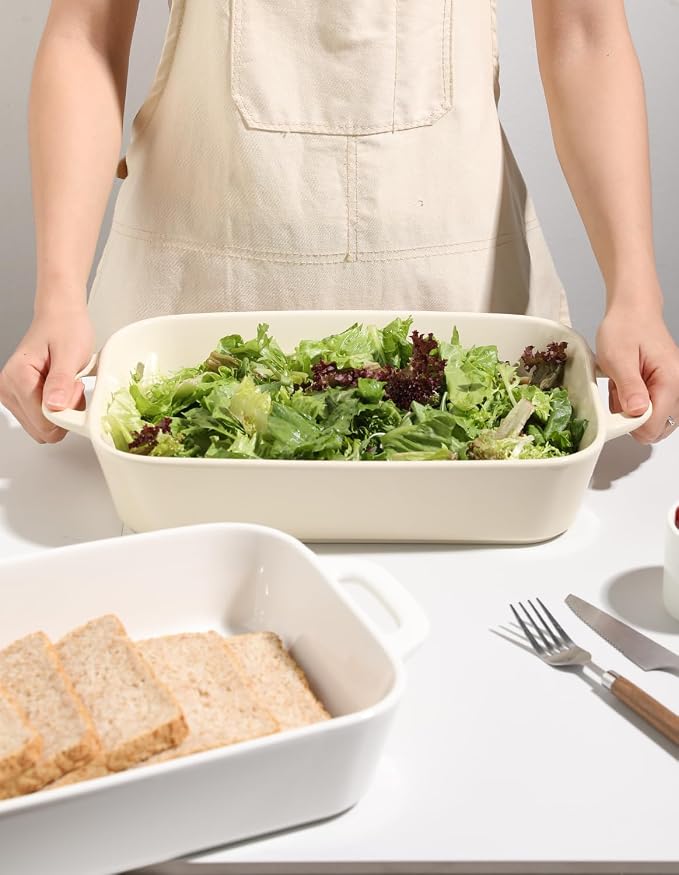 Sweejar Ceramic Bakeware Set, 9x13 Rectangular Baking Dish - Image 4