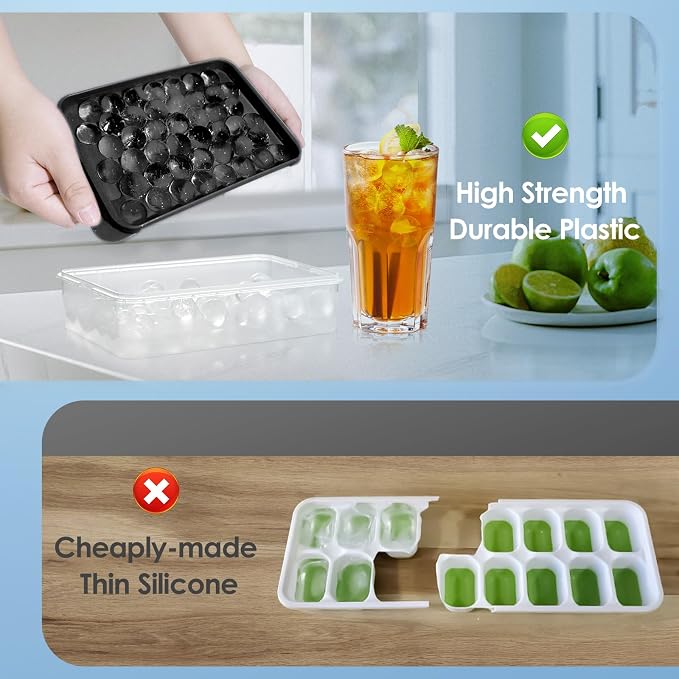 WIBIMEN Ice Cube Tray with Lid and Bin - Image 7